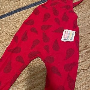 Zara soft pear red overalls